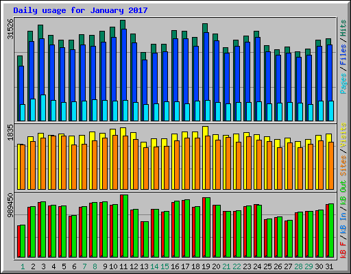 Daily usage for January 2017