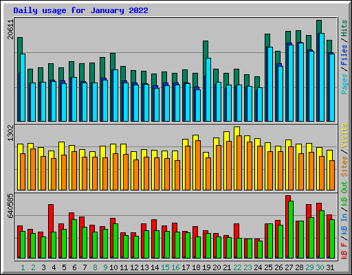 Daily usage for January 2022