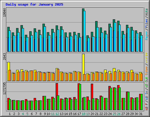 Daily usage for January 2025