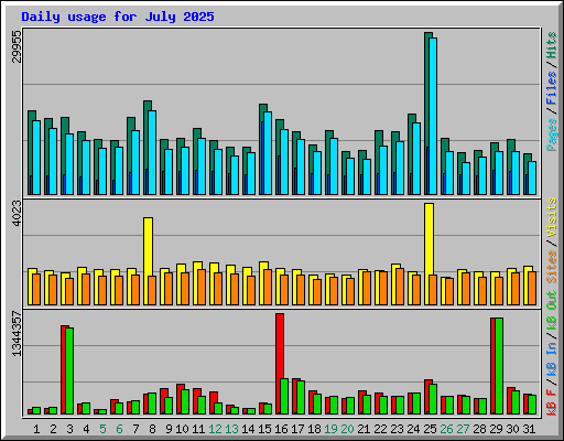 Daily usage for July 2025
