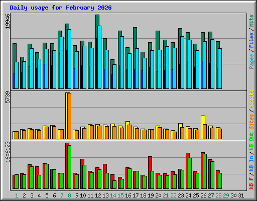Daily usage for February 2026