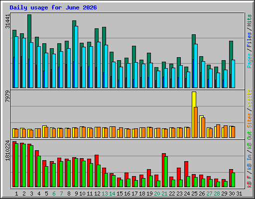 Daily usage for June 2026