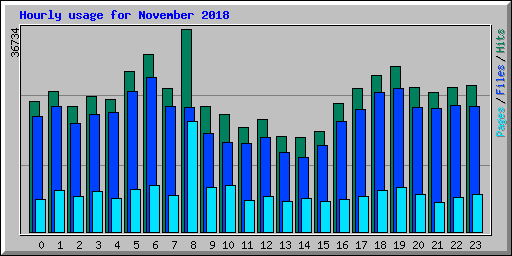 Hourly usage for November 2018