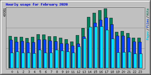 Hourly usage for February 2020