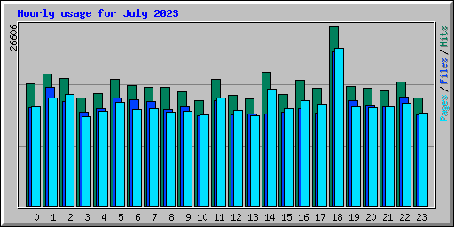 Hourly usage for July 2023
