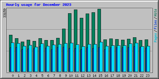 Hourly usage for December 2023