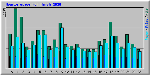 Hourly usage for March 2026