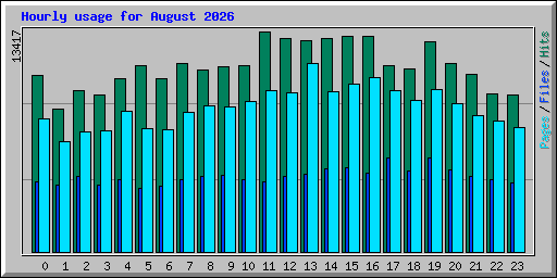 Hourly usage for August 2026